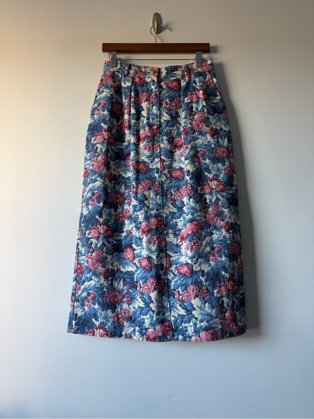 Vintage Floral Denim Skirt